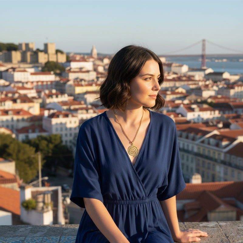 ELDORADO ESPIRAL NECKLACE - Handmade - 24K gold-plated