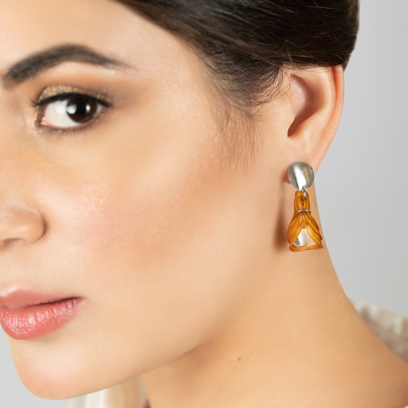 ECOGLOW EARRINGS - Handmade - Sterling silver 925 - Recycled bottle cap plastic liners