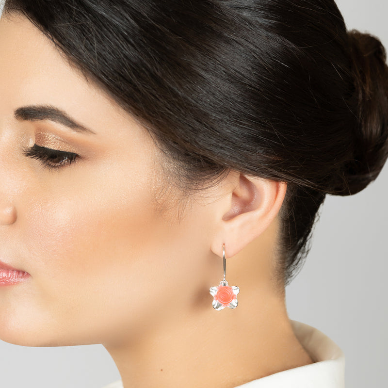 ECOFLOR EARRINGS - Handmade - Sterling silver 925 - Recycled bottle cap plastic liners