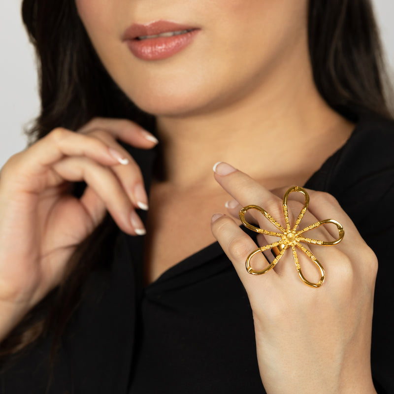 FLORA RING - Handmade - 24K gold-plated