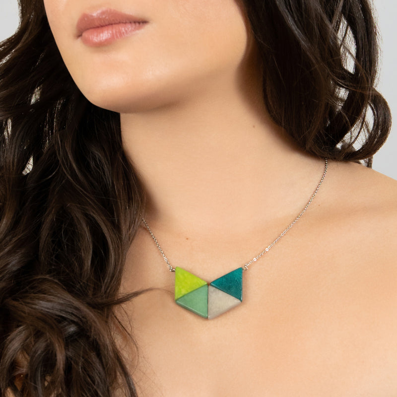 LOZANGO NECKLACE - Handmade - Stainless steel - Tagua (vegetable ivory)