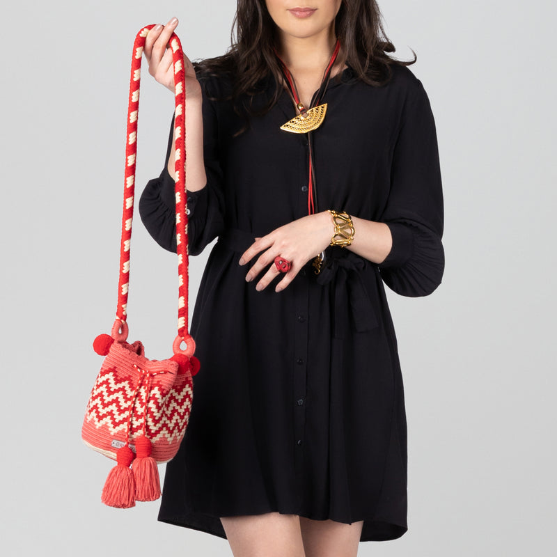 PALOMINO WAYUU BAG - Size MINI - Crocheted by hand by women of the Wayuu indigenous community in La Guajira (Colombia)