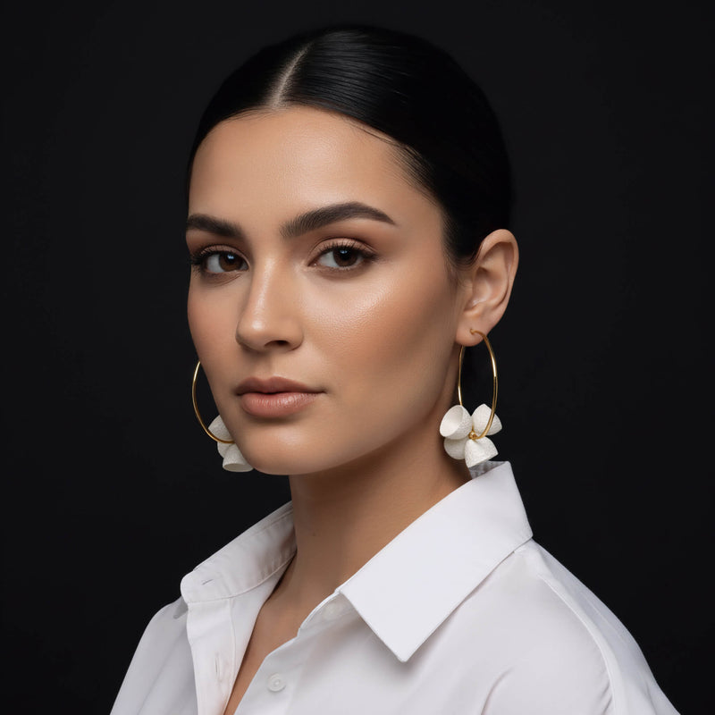 BRINCOS COCOON BLOOM - Feitos à mão - Banhados a ouro de 24 quilates - Casulos de seda