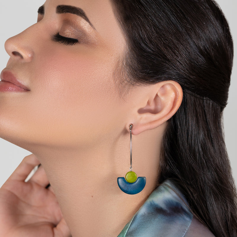 LUNA EARRINGS - Handmade - Stainless steel - Tagua (vegetable ivory)