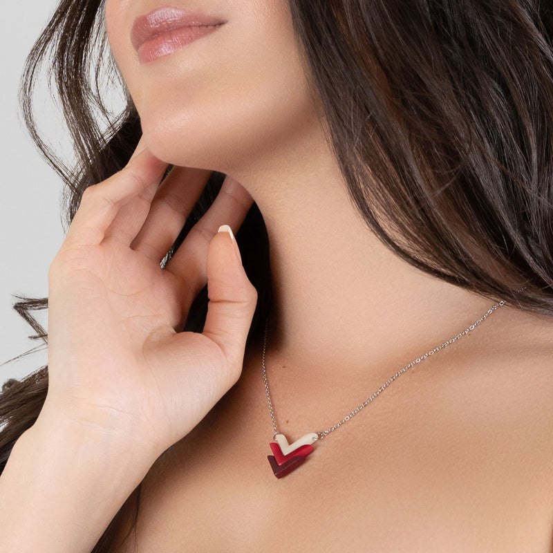 FLECHA NECKLACE - Handmade - Stainless steel - Tagua (vegetable ivory)