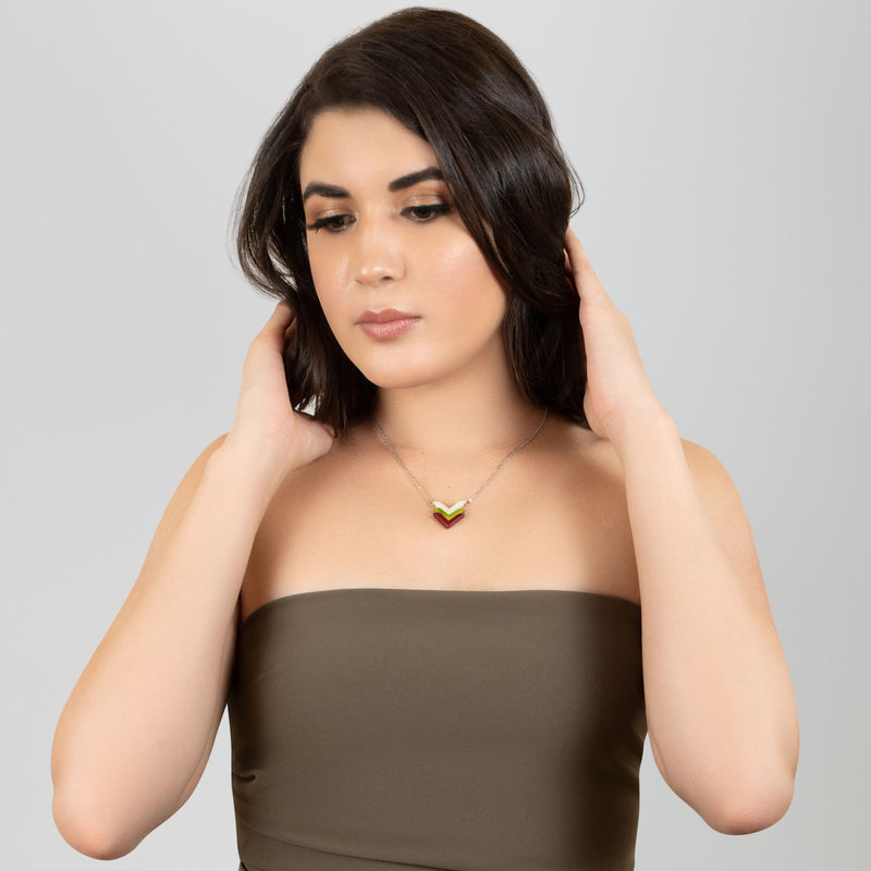 FLECHA NECKLACE - Handmade - Stainless steel - Tagua (vegetable ivory)