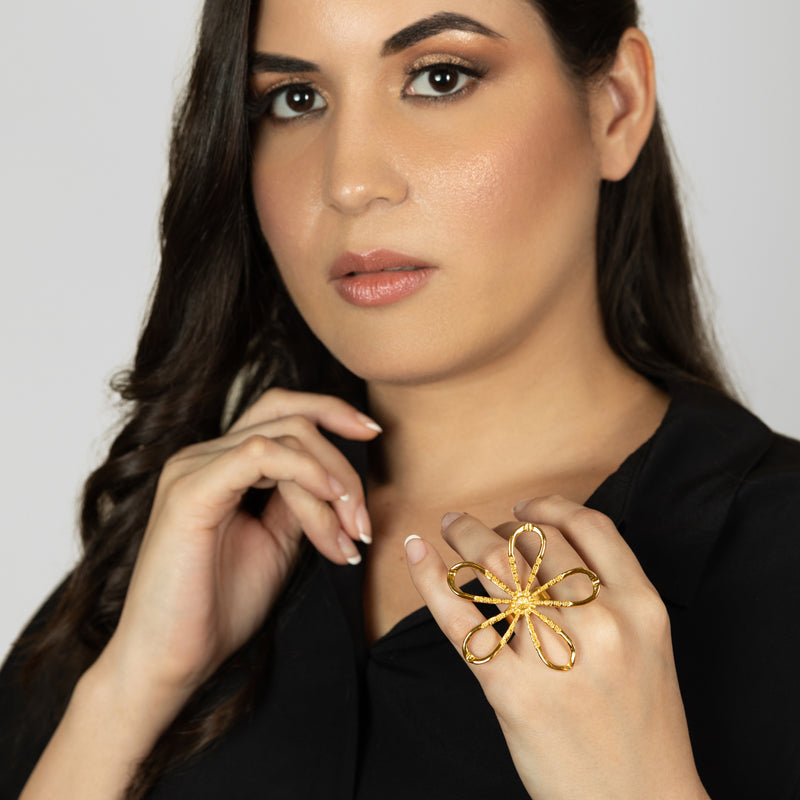 FLORA RING - Handmade - 24K gold-plated