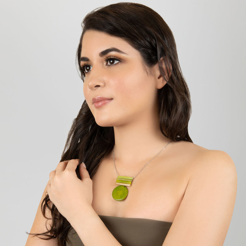 SOLIÄ NECKLACE - Handmade - Stainless steel - Tagua (vegetable ivory)