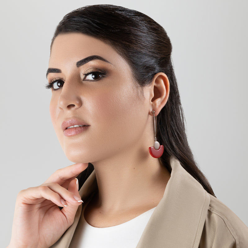 LUNA EARRINGS - Handmade - Stainless steel - Tagua (vegetable ivory)