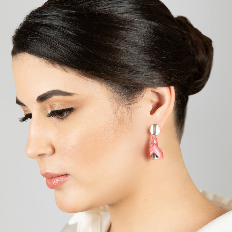 ECOGLOW EARRINGS - Handmade - Sterling silver 925 - Recycled bottle cap plastic liners