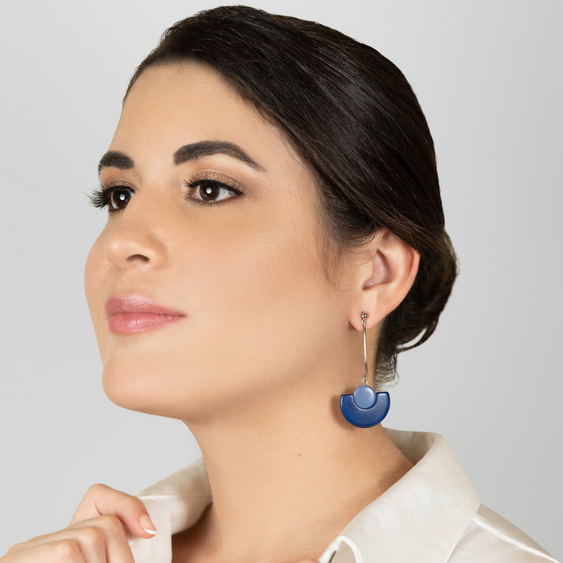 LUNA EARRINGS - Handmade - Stainless steel - Tagua (vegetable ivory)