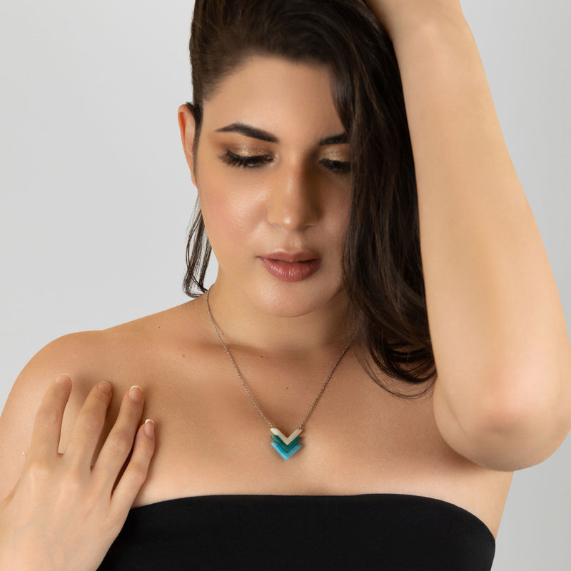 FLECHA NECKLACE - Handmade - Stainless steel - Tagua (vegetable ivory)