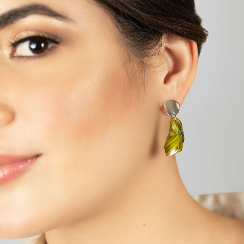 ECOGLOW EARRINGS - Handmade - Sterling silver 925 - Recycled bottle cap plastic liners