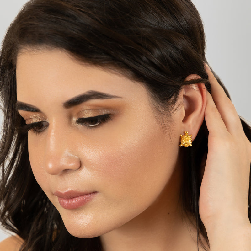 BRINCOS TORTUGA - Feitos à mão - Banhados a ouro de 24 quilates