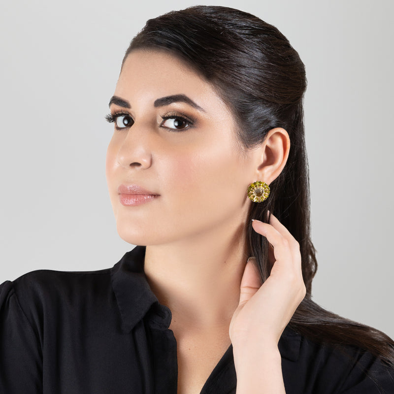 ECOSOL EARRINGS - Handmade - Sterling silver 925 and 24K gold-plated - Recycled bottle cap plastic liners