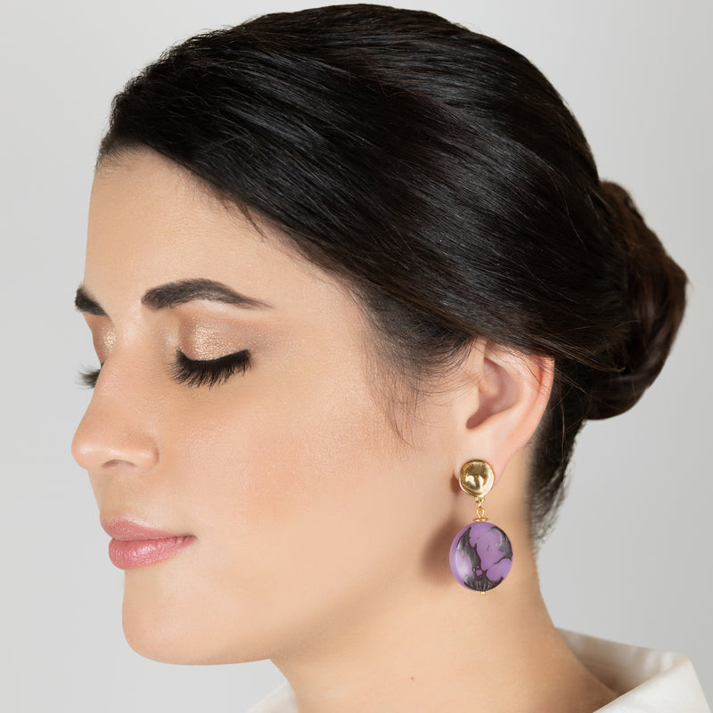 SOLISE EARRINGS - Handmade - 24K gold-plated - Tagua (vegetable ivory)