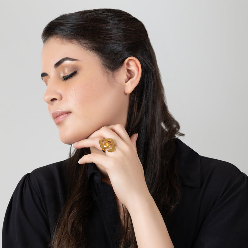 ANEL ALMA - Feito à mão - Banhado a ouro de 24 quilates