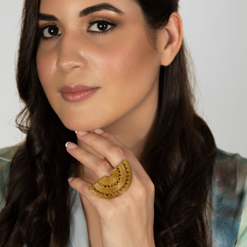 ANEL NARIGUERA - Feito à mão - Banhado a ouro de 24 quilates