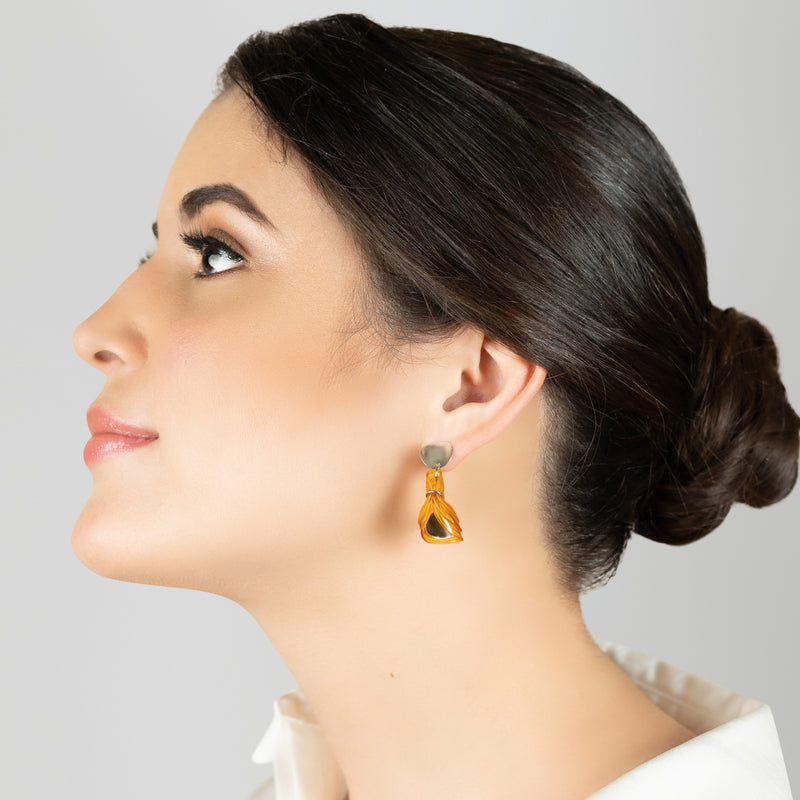 ECOGLOW EARRINGS - Handmade - Sterling silver 925 - Recycled bottle cap plastic liners