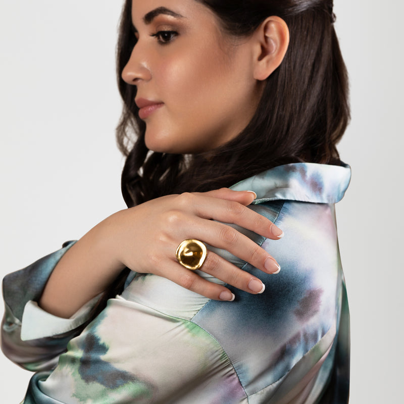 ANEL ANAÏS - Feito à mão - Banhado a ouro de 24 quilates