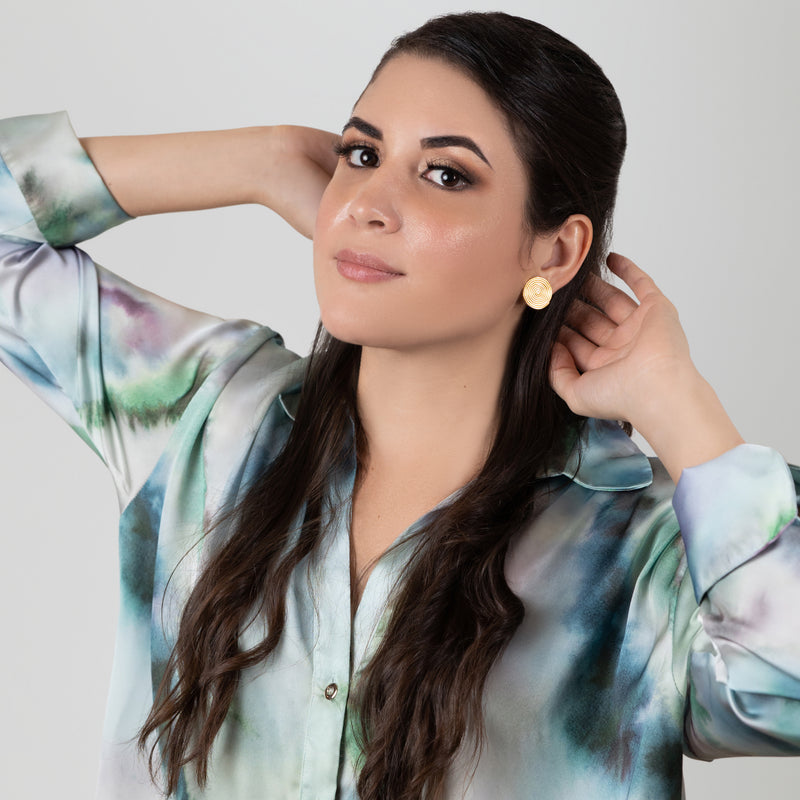 BRINCOS CYCLO - Feitos à mão - Banhados a ouro de 24 quilates