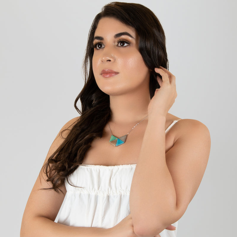 LOZANGO NECKLACE - Handmade - Stainless steel - Tagua (vegetable ivory)