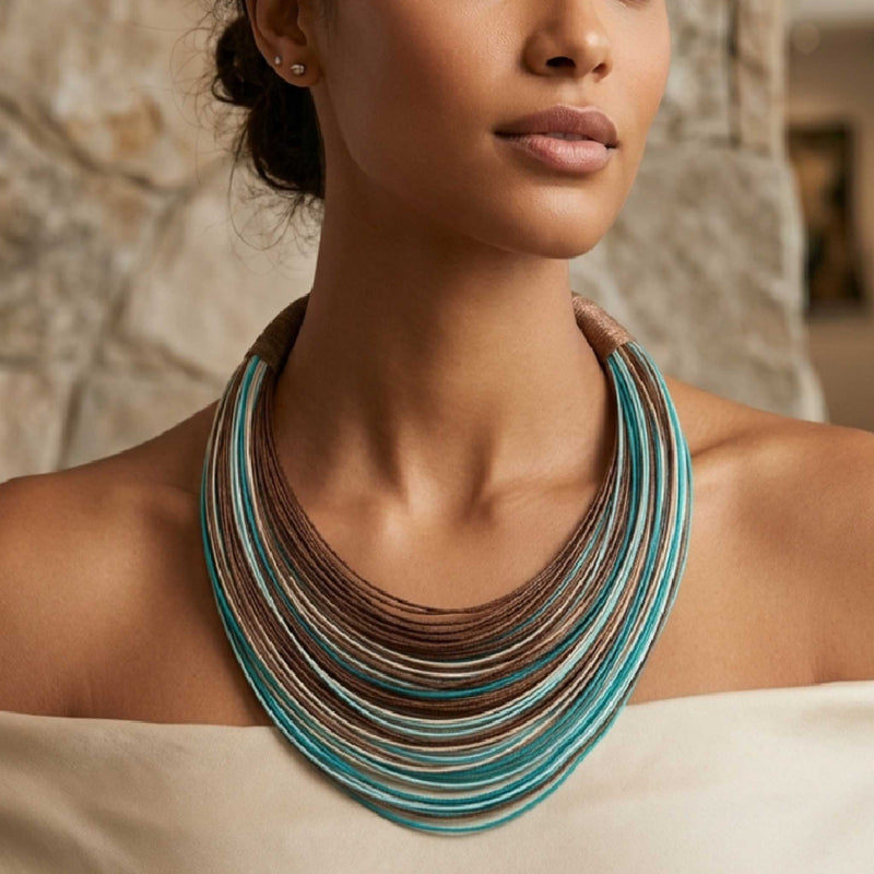 INSPIRA NECKLACE - Handmade - Synthetic silk cords
