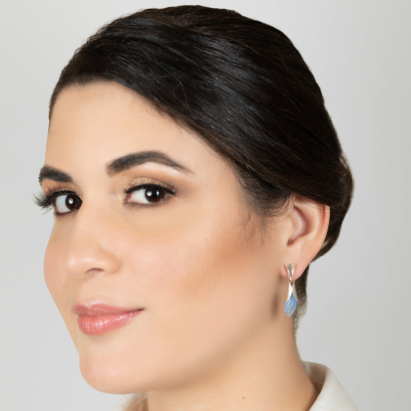 ECOTHEA EARRINGS - Handmade - Sterling silver 925 - Recycled bottle cap plastic liners