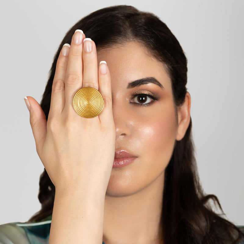 CYCLO RING - Handmade - 24K gold-plated