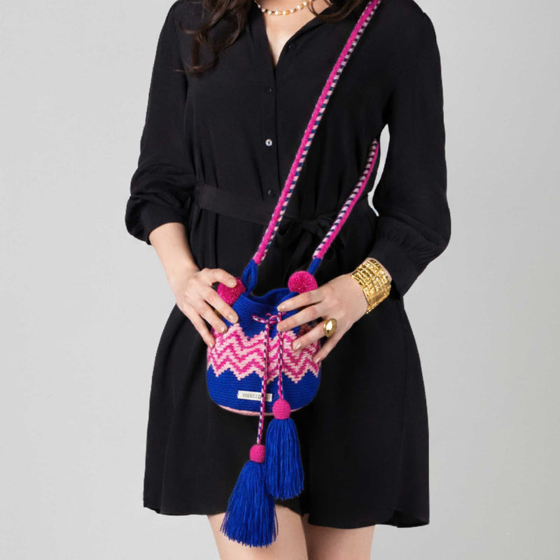 PALOMINO WAYUU BAG - Size MINI - Crocheted by hand by women of the Wayuu indigenous community in La Guajira (Colombia)
