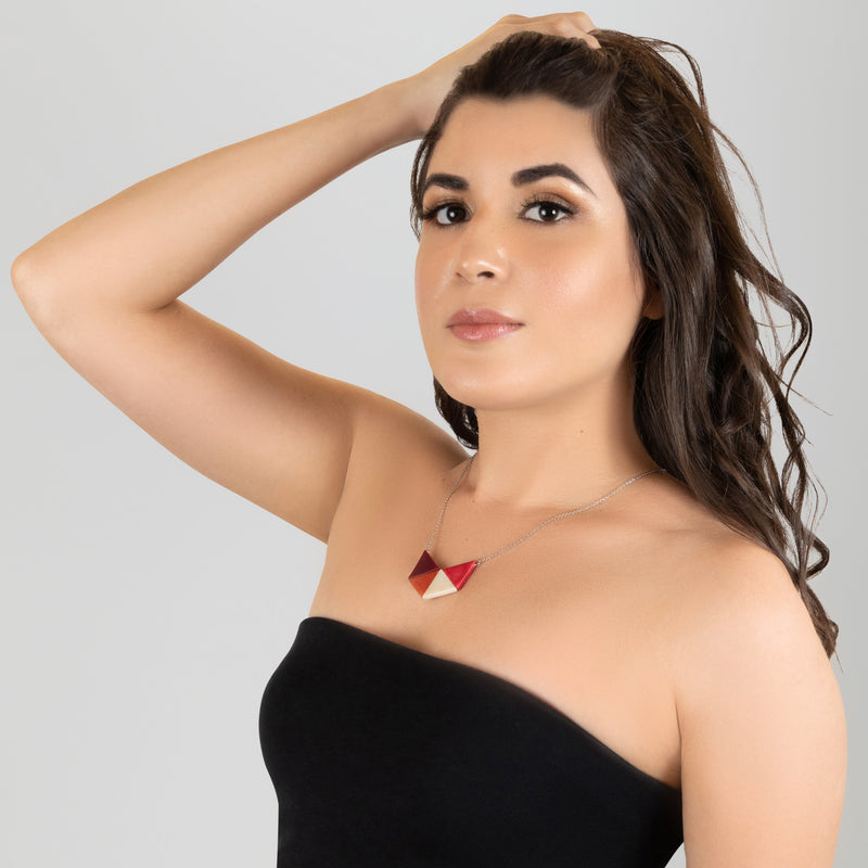 LOZANGO NECKLACE - Handmade - Stainless steel - Tagua (vegetable ivory)