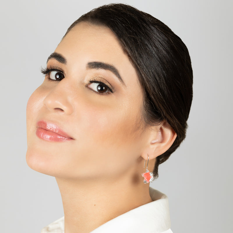 ECOFLOR EARRINGS - Handmade - Sterling silver 925 - Recycled bottle cap plastic liners