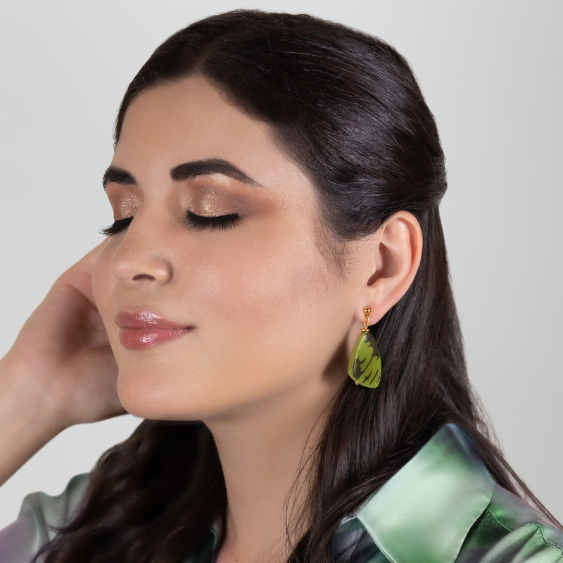 MARIPOSA EARRINGS - Handmade - 24K gold-plated - Tagua (vegetable ivory)