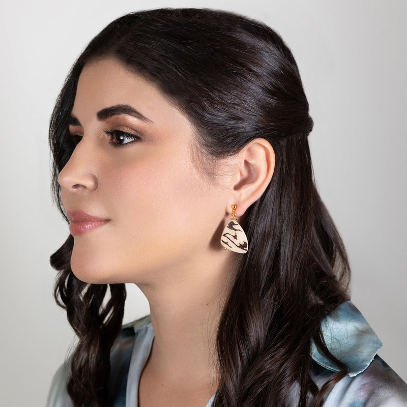 MARIPOSA EARRINGS - Handmade - 24K gold-plated - Tagua (vegetable ivory)