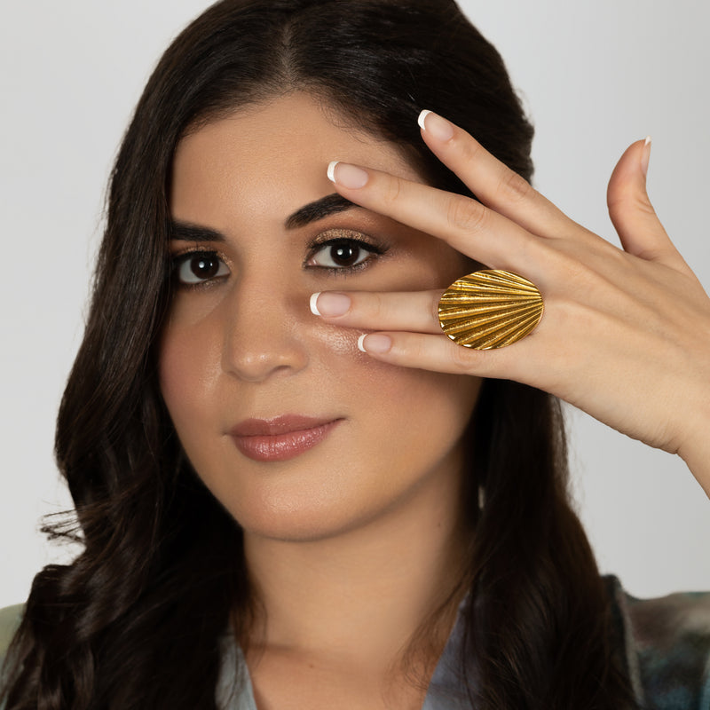 ANEL ISLA - Feito à mão - Banhado a ouro de 24 quilates