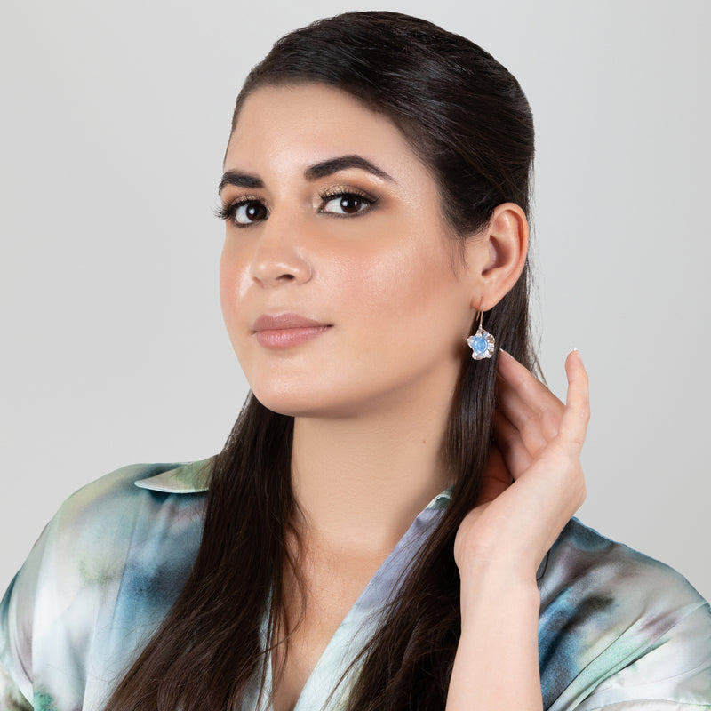 ECOFLOR EARRINGS - Handmade - Sterling silver 925 - Recycled bottle cap plastic liners