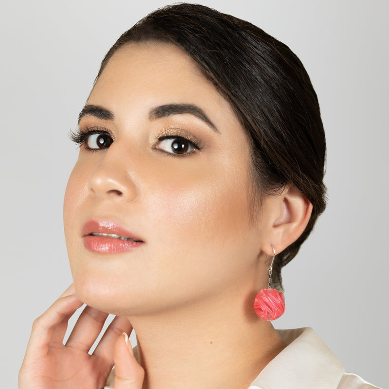 ECONESIS EARRINGS - Handmade - Sterling silver 925 and stainless steel - Recycled bottle cap plastic liners