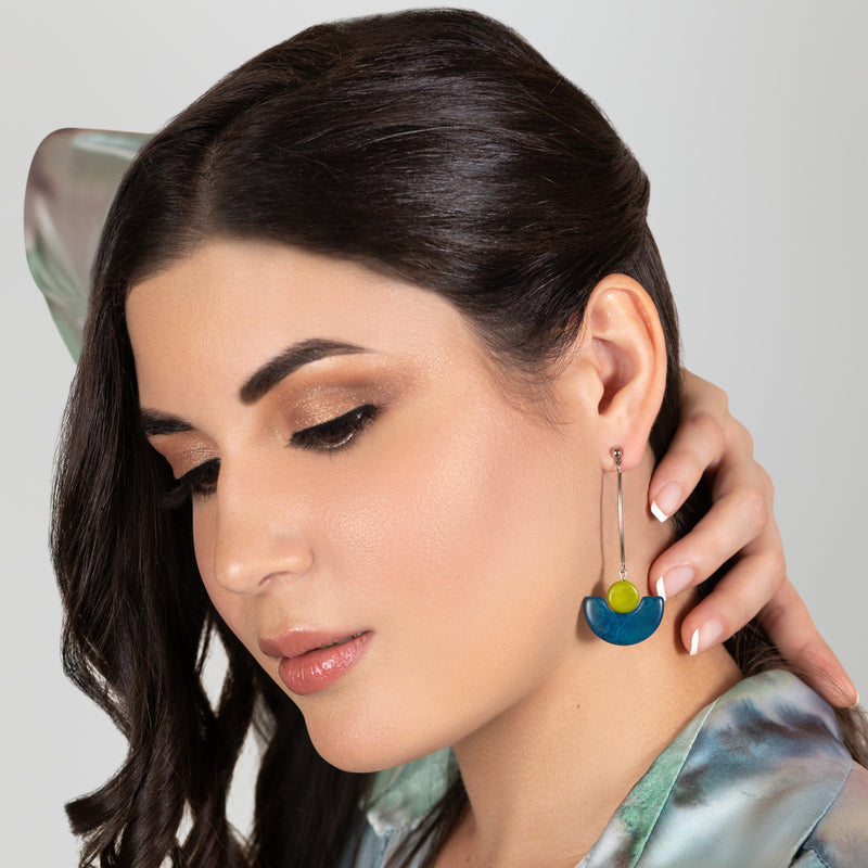 LUNA EARRINGS - Handmade - Stainless steel - Tagua (vegetable ivory)