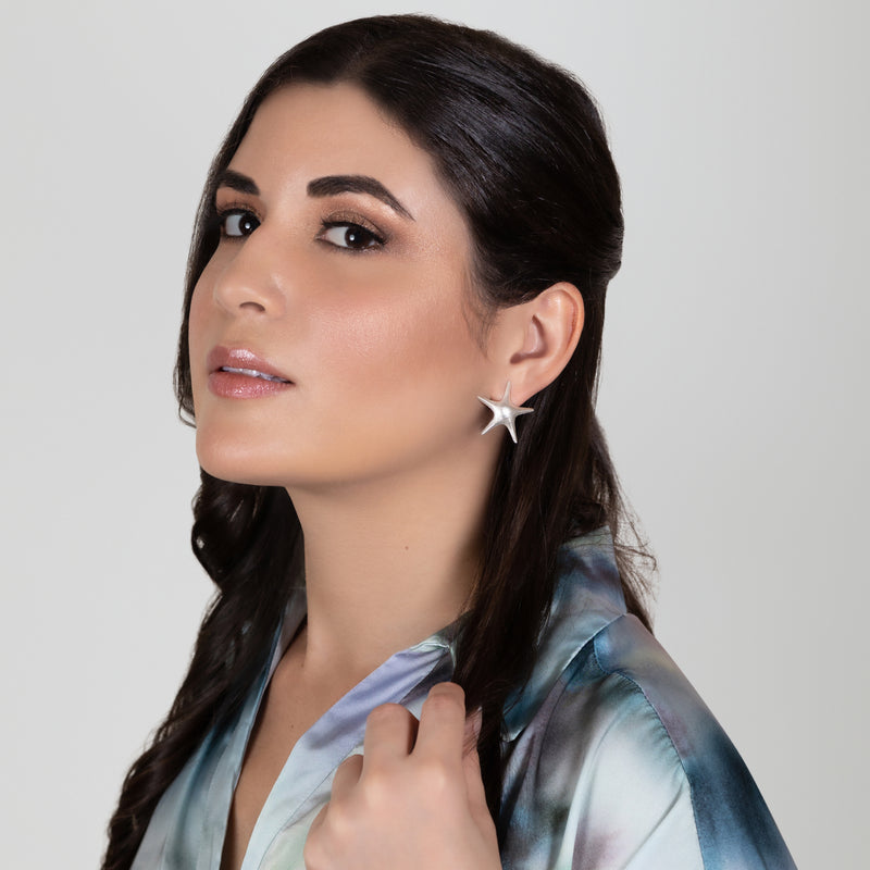 MARINA STARFISH EARRINGS - Handmade - Silver