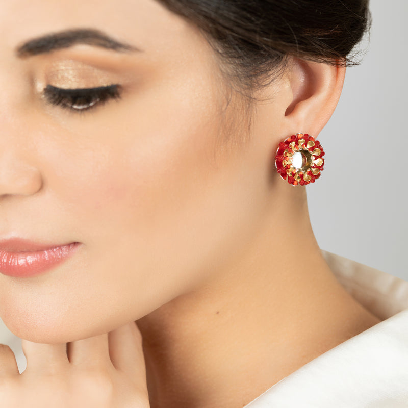 ECOSOL EARRINGS - Handmade - Sterling silver 925 and 24K gold-plated - Recycled bottle cap plastic liners