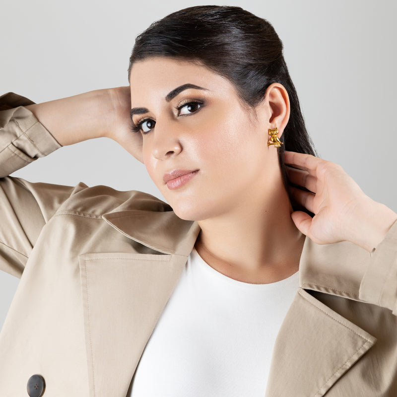 BRINCOS OWLIE - Feitos à mão - Banhados a ouro de 24 quilates