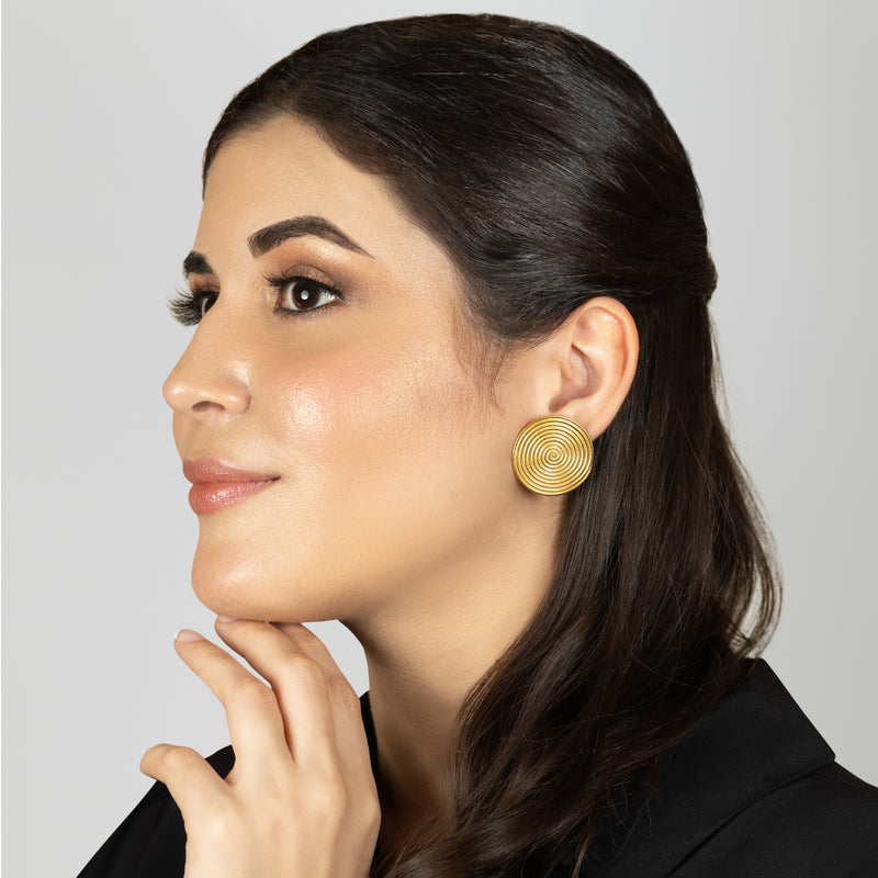 CYCLO GRANDE EARRINGS - Handmade - 24K gold-plated