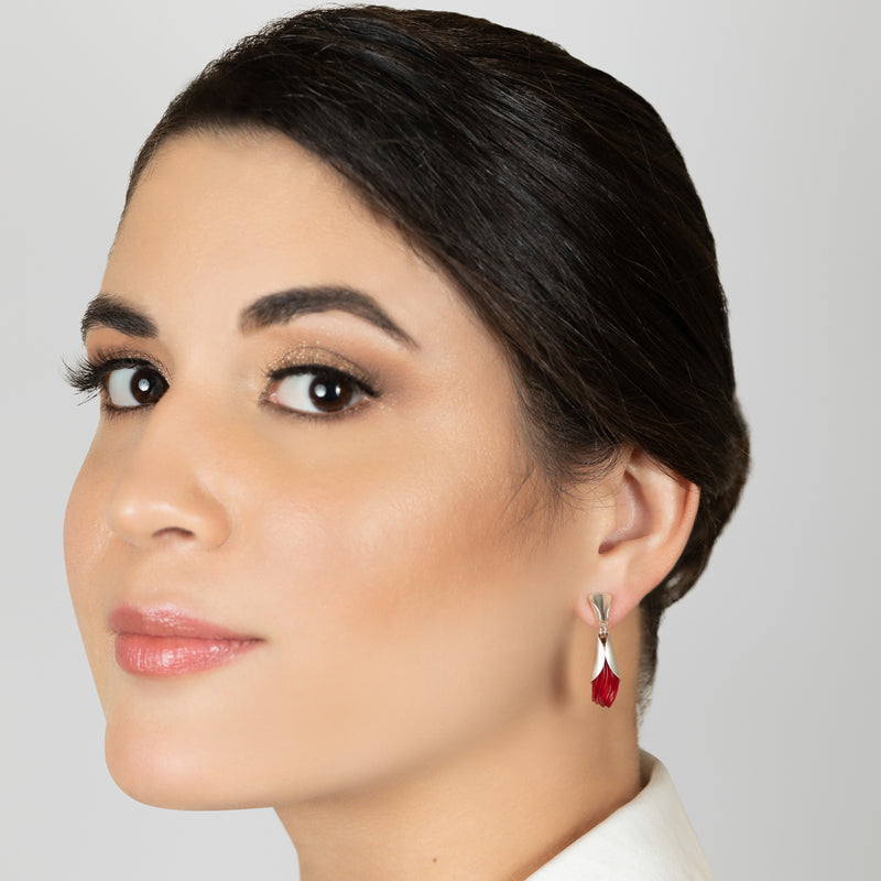 ECOTHEA EARRINGS - Handmade - Sterling silver 925 - Recycled bottle cap plastic liners