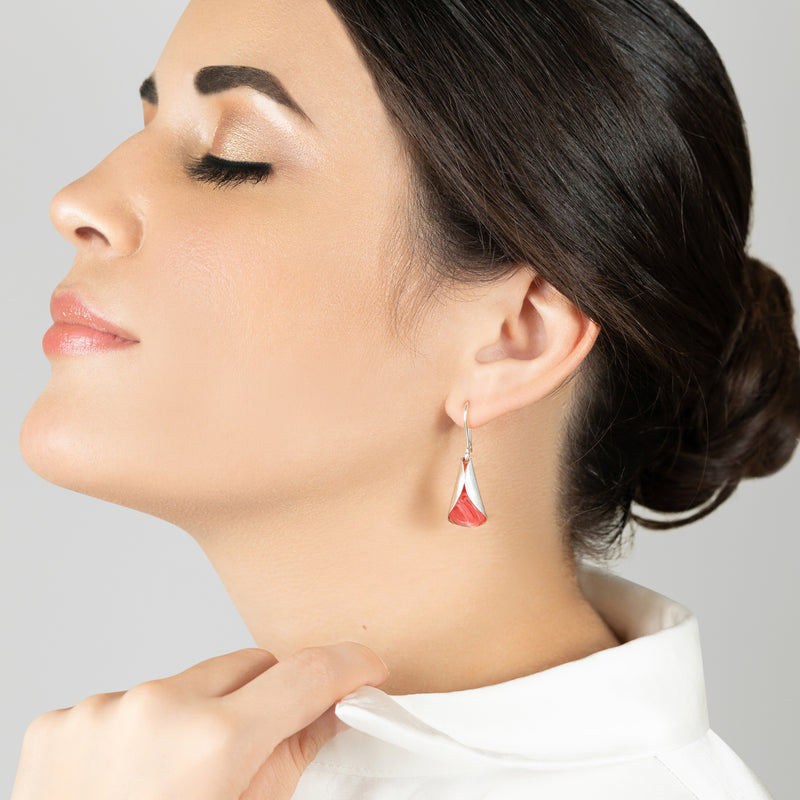 ECOLOVA EARRINGS - Handmade - Sterling silver 925 - Recycled bottle cap plastic liners