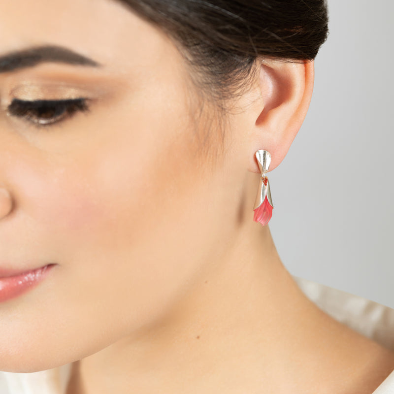 ECOTHEA EARRINGS - Handmade - Sterling silver 925 - Recycled bottle cap plastic liners