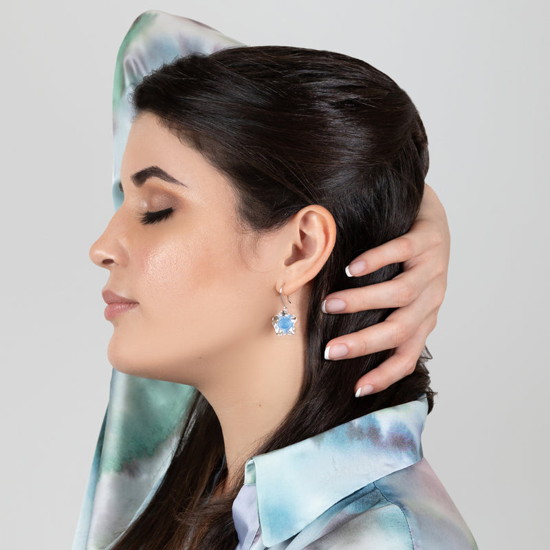 ECOFLOR EARRINGS - Handmade - Sterling silver 925 - Recycled bottle cap plastic liners