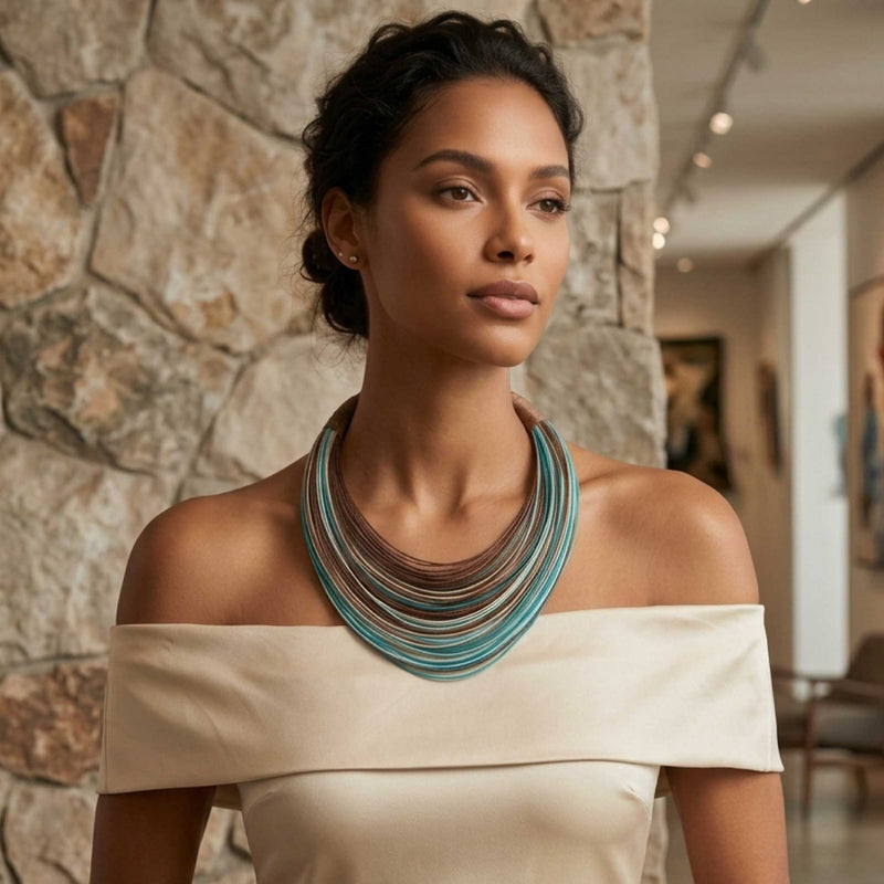 INSPIRA NECKLACE - Handmade - Synthetic silk cords