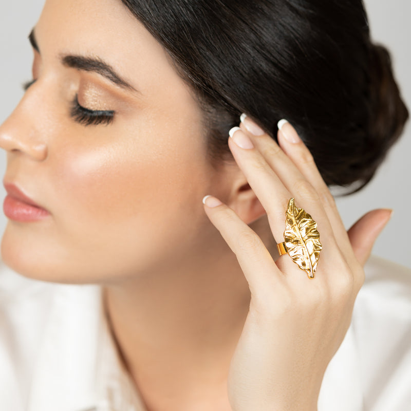 FOLIA RING - Handmade - 24K gold-plated