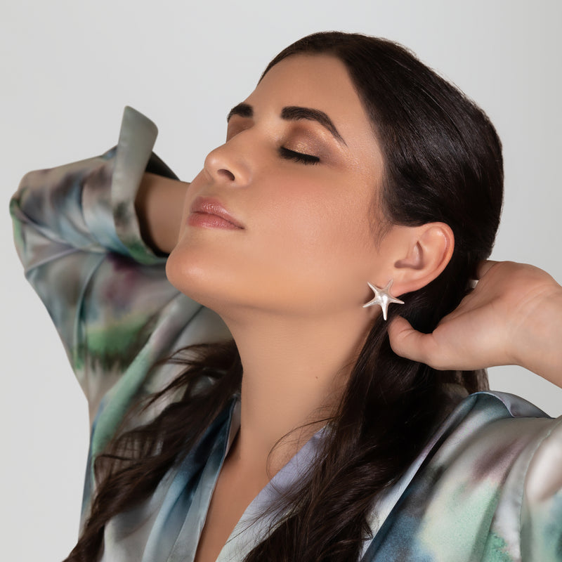 MARINA STARFISH EARRINGS - Handmade - Silver