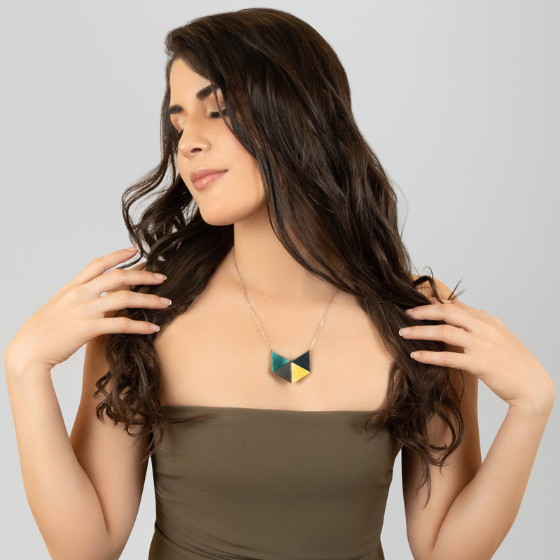 LOZANGO NECKLACE - Handmade - Stainless steel - Tagua (vegetable ivory)